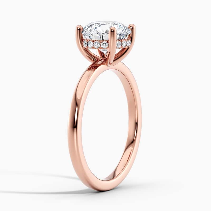 Auriya 14k Gold 1.00ctw Round Hidden-Halo Lab Grown Diamond Engagement Ring