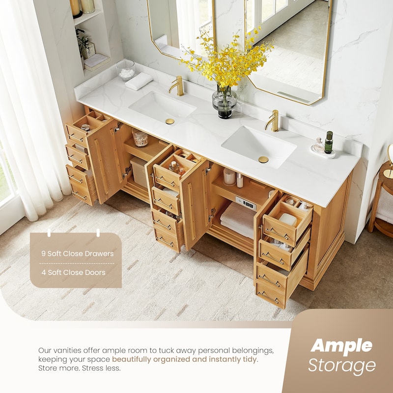 Tokyo Bath Vanity with Quartz Stone Top without Mirror