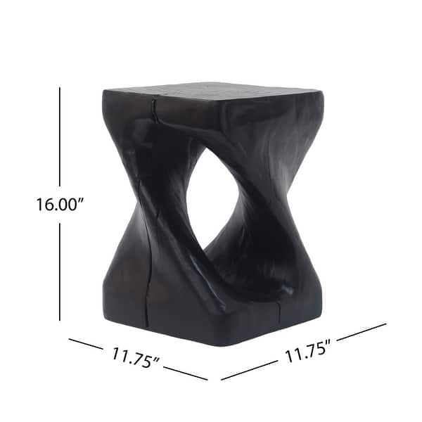 dimension image slide 7 of 8, Christopher Knight Home - Aurelian Quenby MGO Lightweight Concrete Twist End Table with Wood-Grain Texture