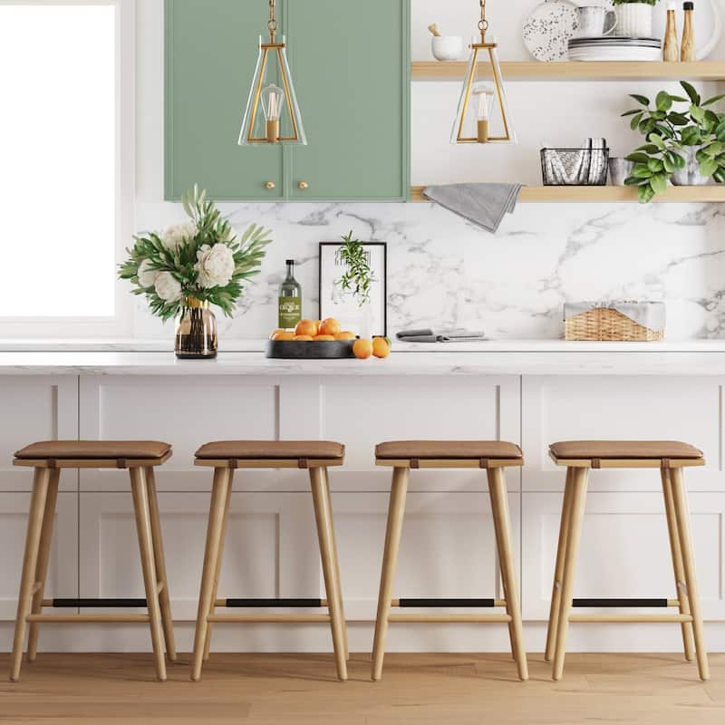 Barker Boucle Upholstered Barstool, Backless Counter Height Stool with Cushion