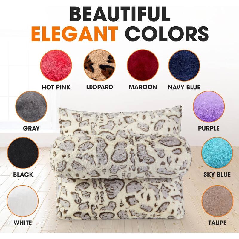 Cheer Collection Wedge Shaped Reading and TV Pillow with Adjustable Neck Pillow