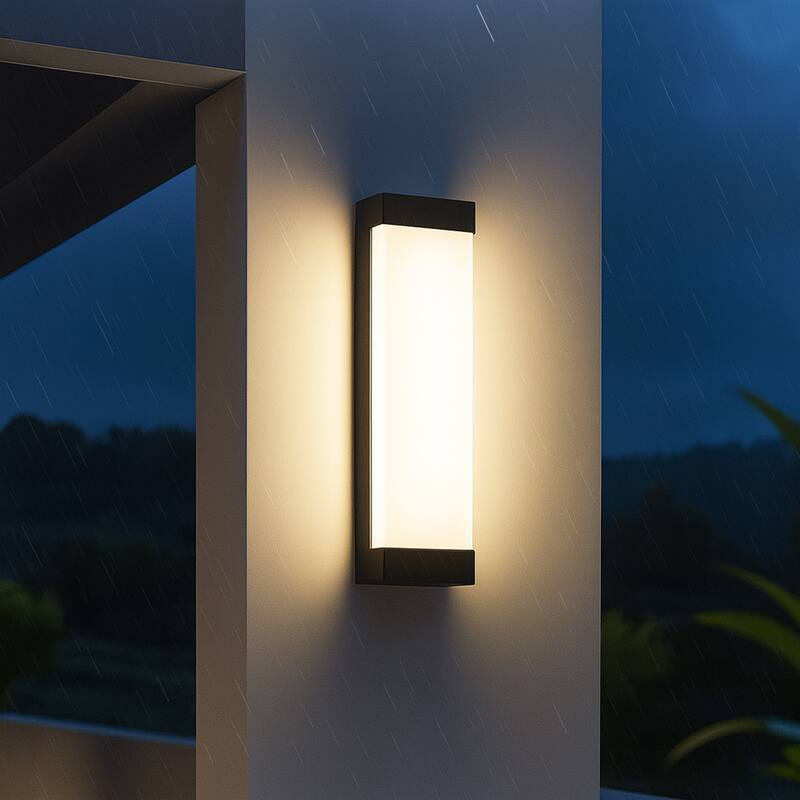 H20" Smart RGB Outdoor Wall Light Modern with Remote and App Control Weather-Resistant Cast Iron Exterior Light Fixture(2 Pack)