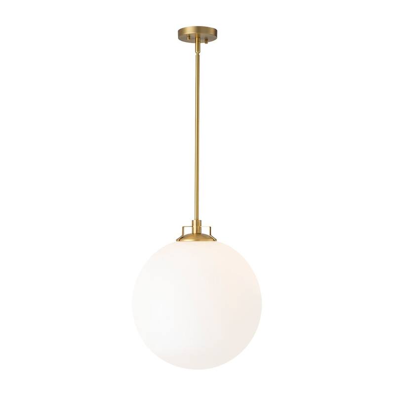 Mininalist 1-Light Single Glass Frosted Globe Pendant - 15.7in