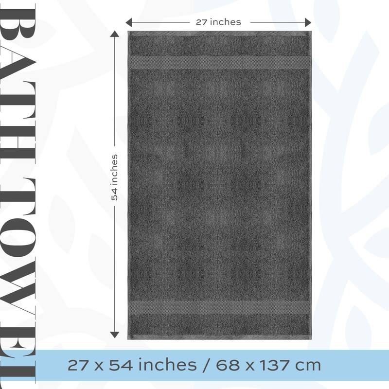 White Classic Luxury Cotton Bath Towel 27x54 - Set of 4