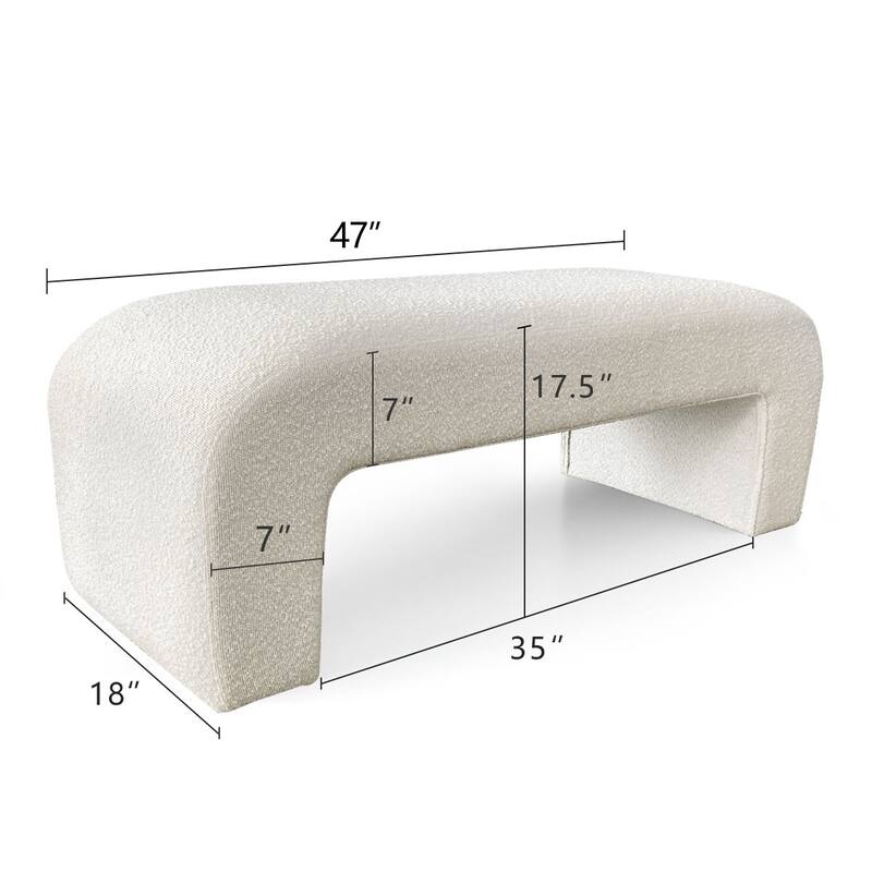 Upholstered Beige Bench