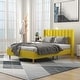 preview thumbnail 47 of 58, Alazyhome Upholstered Platform Bed Frame Yellow - Full