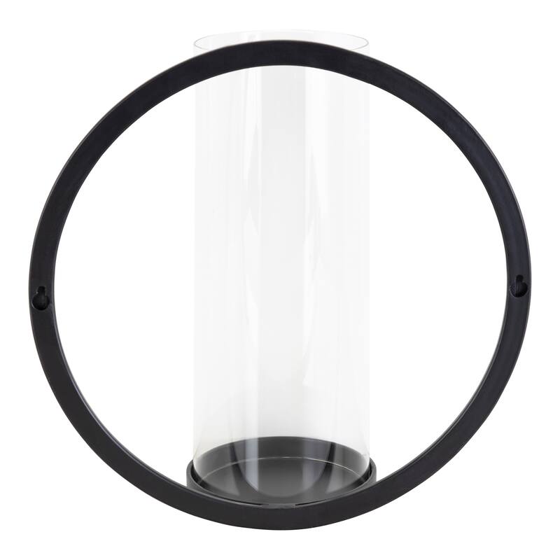 Kate and Laurel Khauli Round Metal Wall Sconce - 12" Diameter