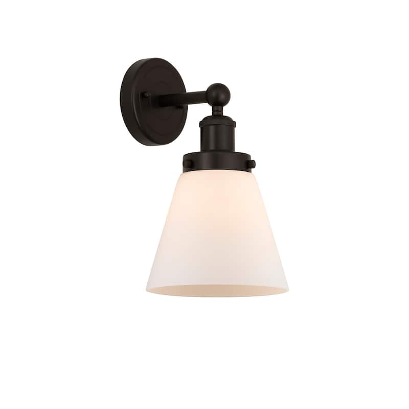 Innovations Lighting 616-1W-10-7 Cone Sconce Cone 10" Tall Wall Sconce - Oil Rubbed Bronze / Matte White