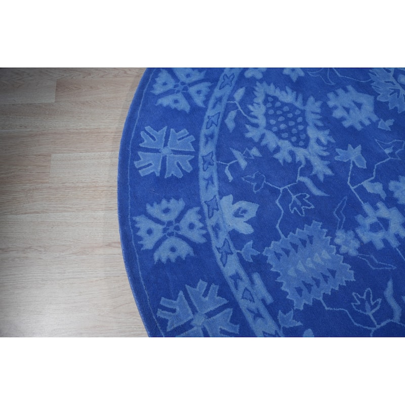 Hand-tufted Wool Blue Traditional Oriental Overdyed Rug