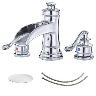 Vibrantbath Widespread Bathroom Faucet Waterfall 8-16 Inch 3 Holes 2 Handle