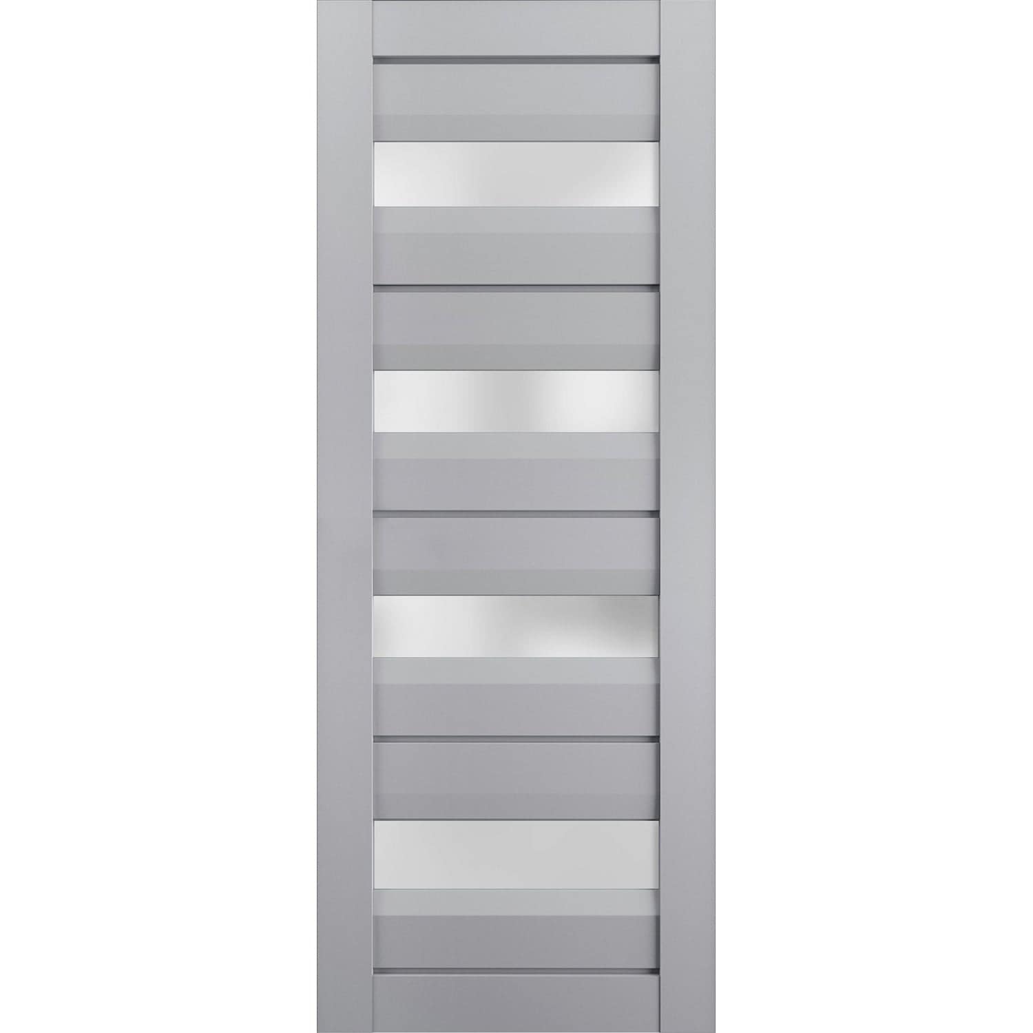 Slab Barn Door Panel Frosted Glass Veregio 7455 Antracite Sturdy Finished Doors Pocket Closet Sliding-18" x 80"