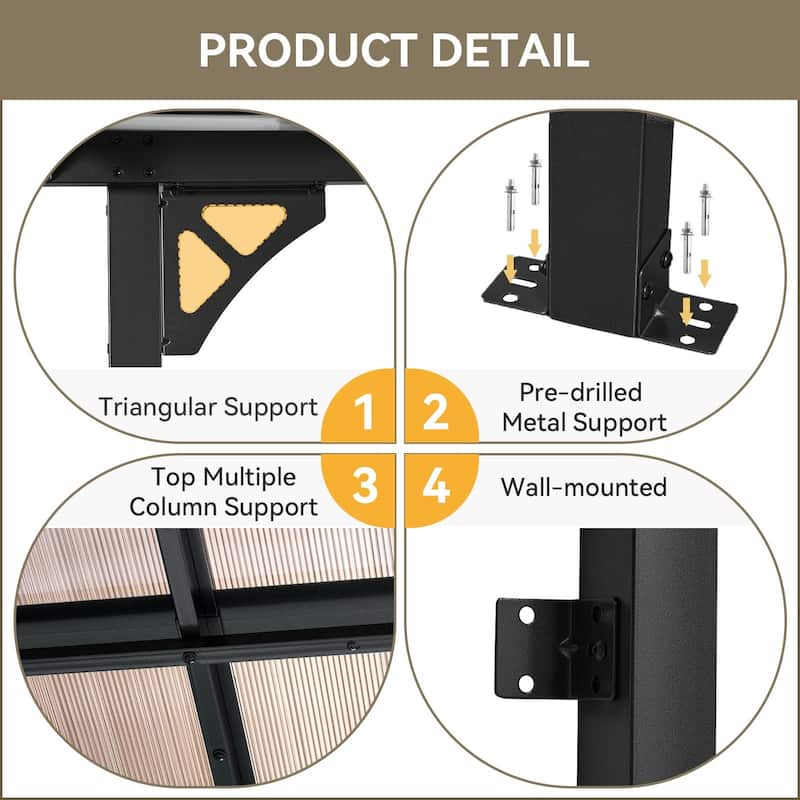 Gazebo for Patio, Gazebo Pergola with Sloped Roof