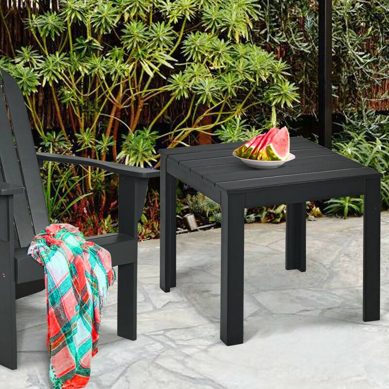 Gymax 2PCS Wooden Square Side End Table Patio Coffee Bistro Table - See Details