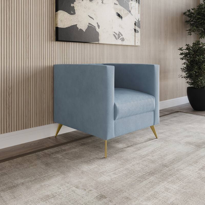 Clayfell Weiss Velvet Square Arm Chair/ Loveseat/ Sofa