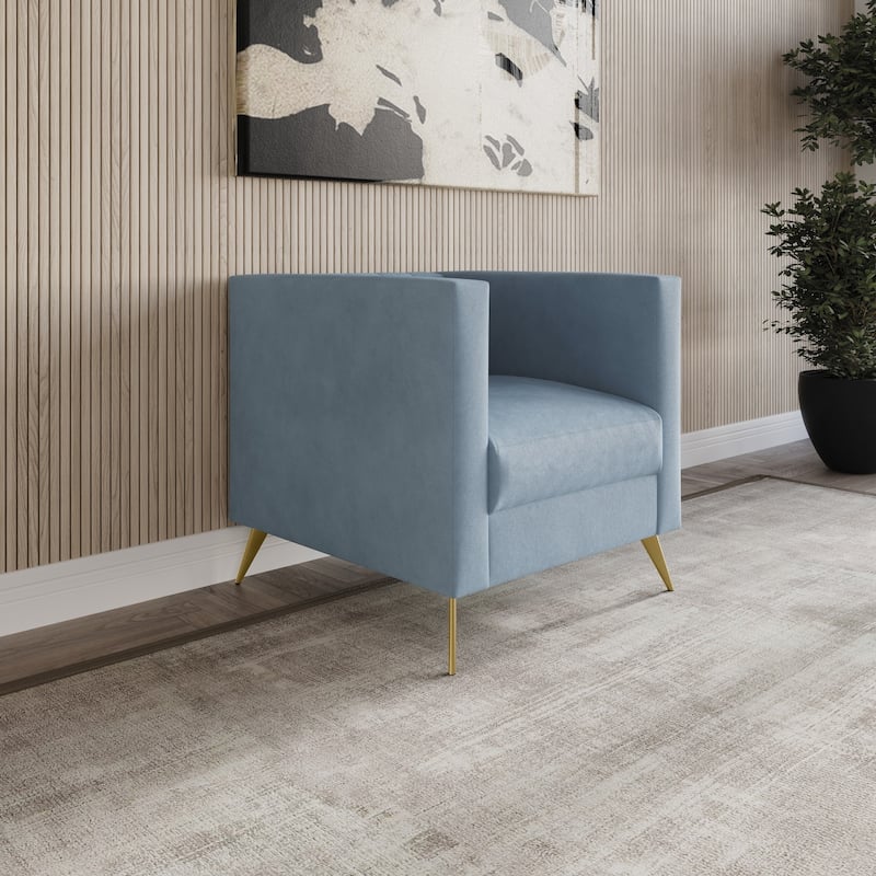 Clayfell Weiss Velvet Square Arm Chair/ Loveseat/ Sofa