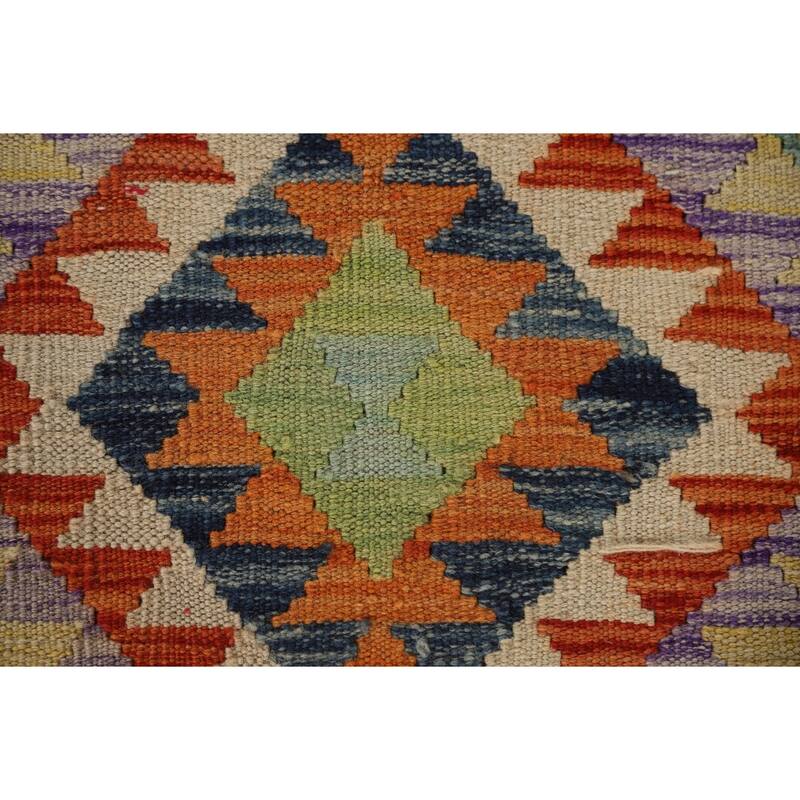 Southwestern Kilim Rug Flatweave Geometric Wool Carpet - 3'4"x 5'0"