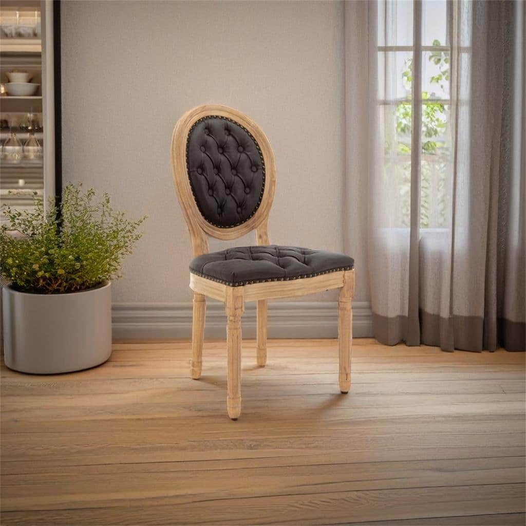 PU Artificial Leather Dining Chair with Nailhead Trim Set of 2