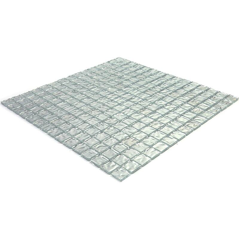 Apollo tile 12" x 12" Altin Glossy Shimmer Flint Silver Glass Tile (20 sq ft/case) - 20 Pack