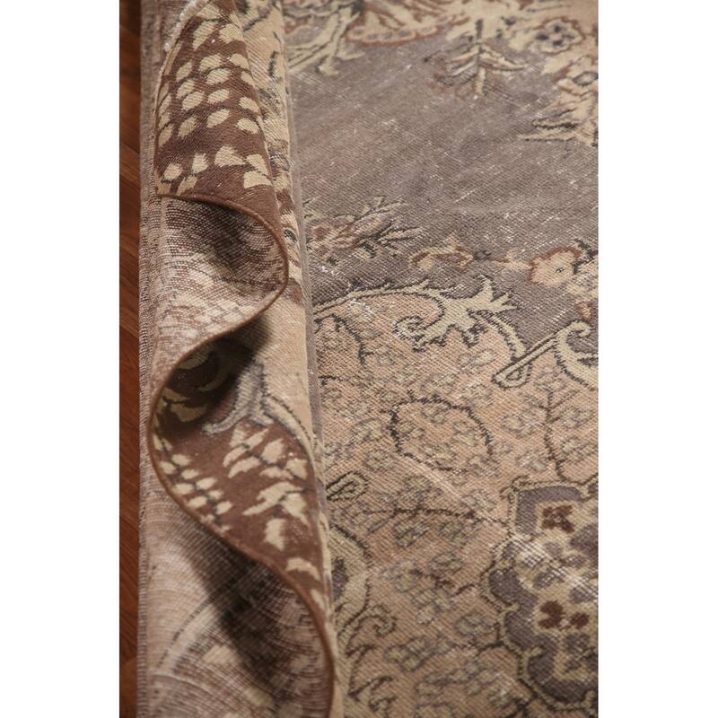 Distressed Sparta Turkish Vintage Area Rug Handmade Wool Carpet - 6'2"x 9'5"