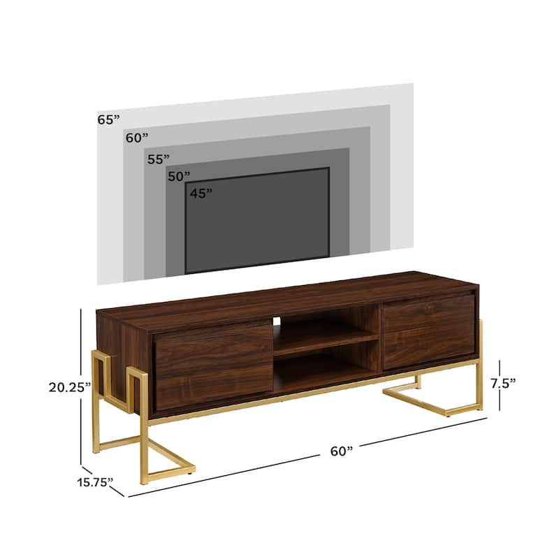 Middlebrook Contemporary Metal-Base 2-Drawer TV Stand