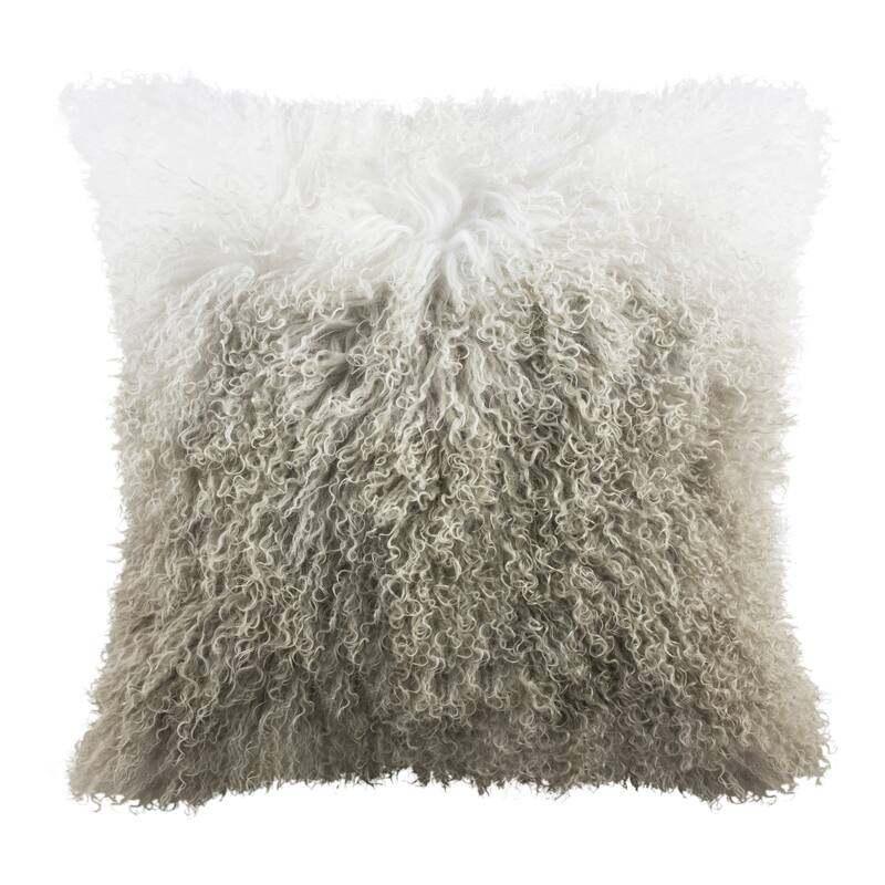 SAFAVIEH Mileva Sheep Skin White/ Grey 20-inch Pillow