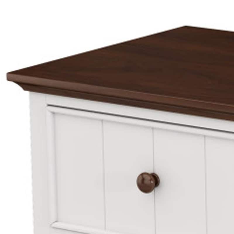 HomeRoots 61" White And Walnut Wood Seven Drawer Captains Dresser