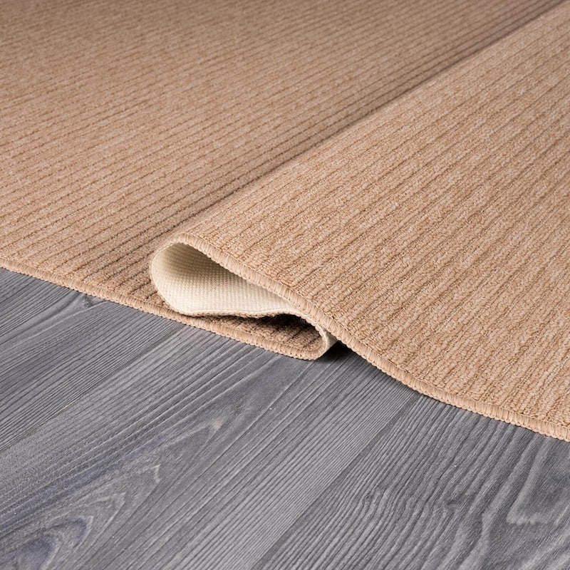 Beverly Rug Solid Color Non-Slip Rubber Back Washable Indoor Area Rug