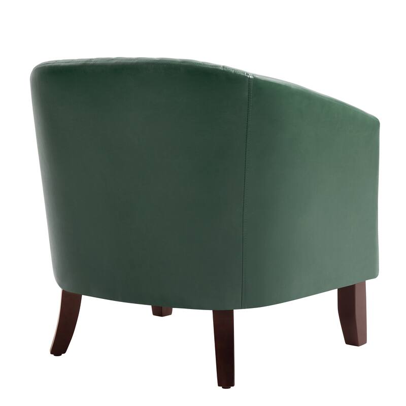 Ethan Accent Chair Barrel PU Leather with Nailhead Trim