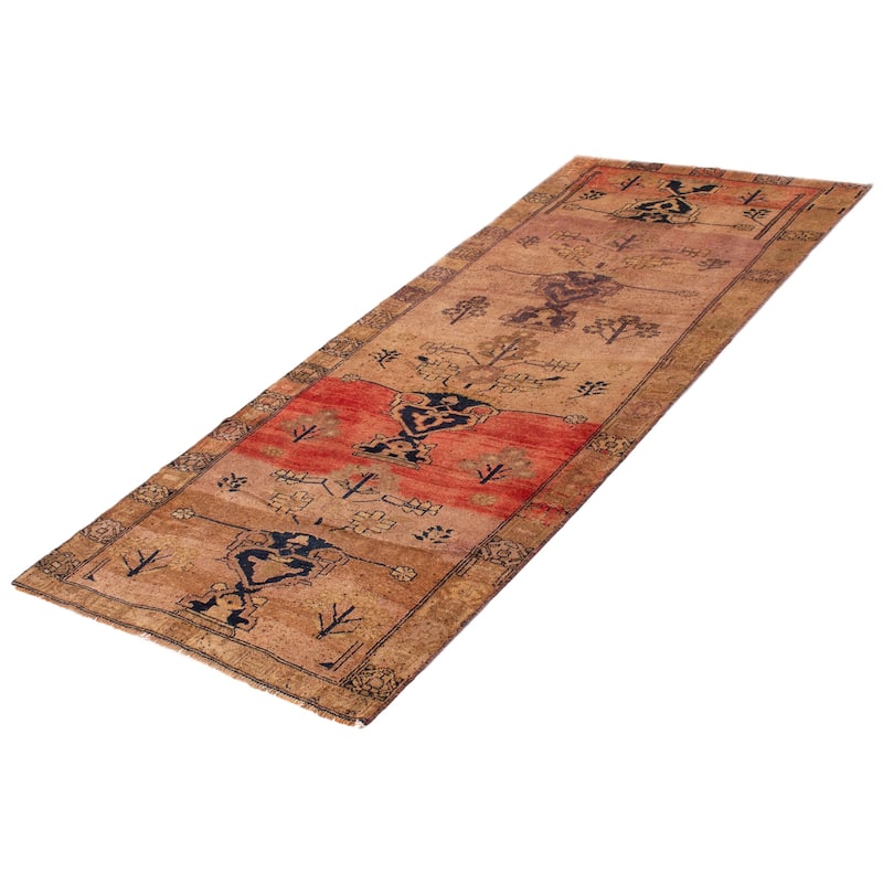 ECARPETGALLERY Hand-knotted Melis Vintage Tan Wool Rug - 4'8 x 11'4