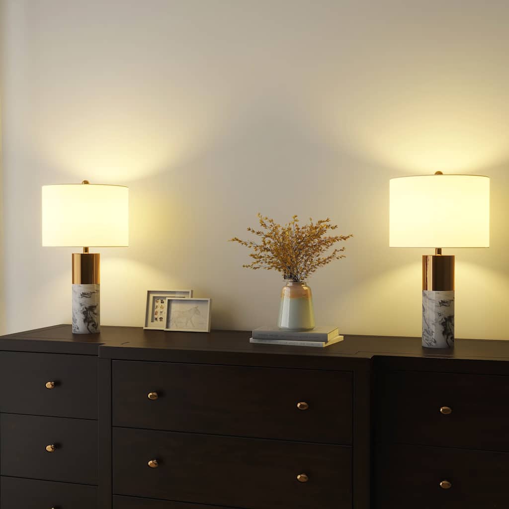 2Pack Desk Lamp Light Luxury Marble Table Lamp