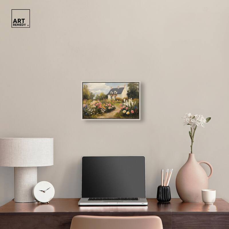 Floral Welcome Canvas by Art Remedy