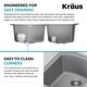 preview thumbnail 28 of 42, KRAUS Forteza Granite 33 inch 60/40 Undermount Drop-in Kitchen Sink
