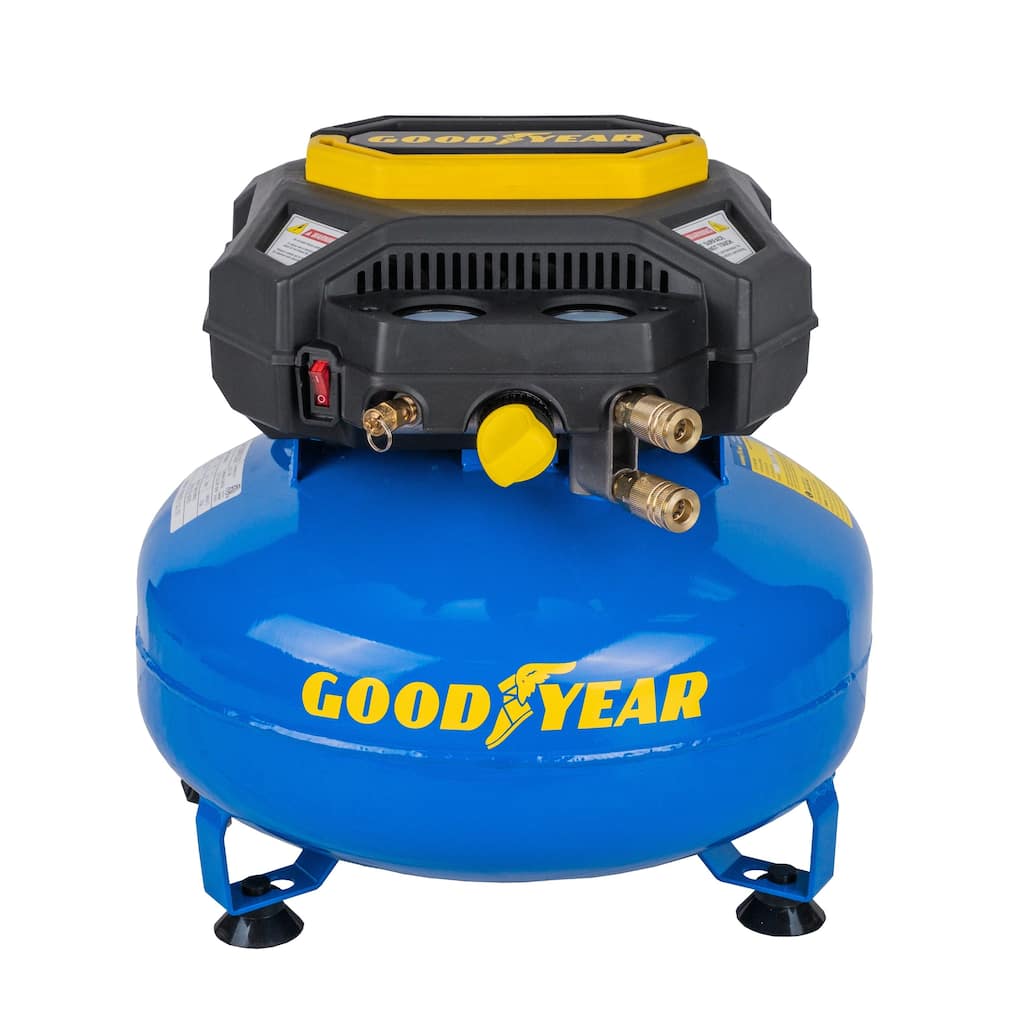 Goodyear 6 Gallon 150 PSI Oil Free Electric Pancake Air Compressor - 6 Gallon