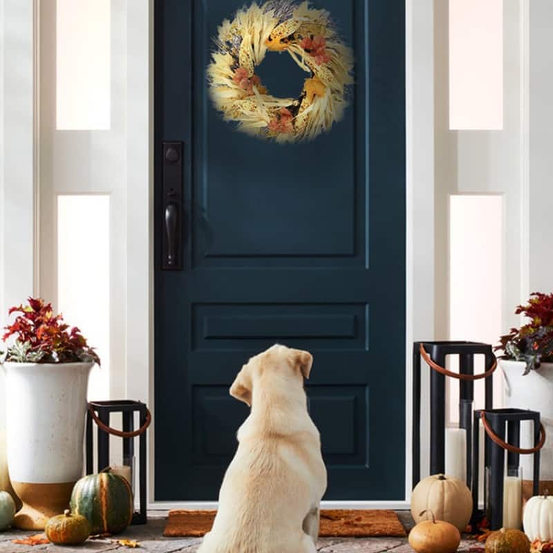 26" Artificial Indian Corn Husk Wreath For Festive Harvest