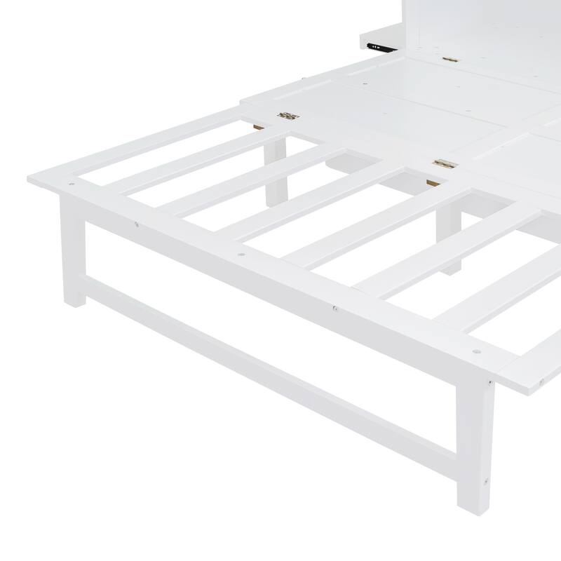 Murphy Bed Platform Bed with USB Port & Removable Shelves On Each Side