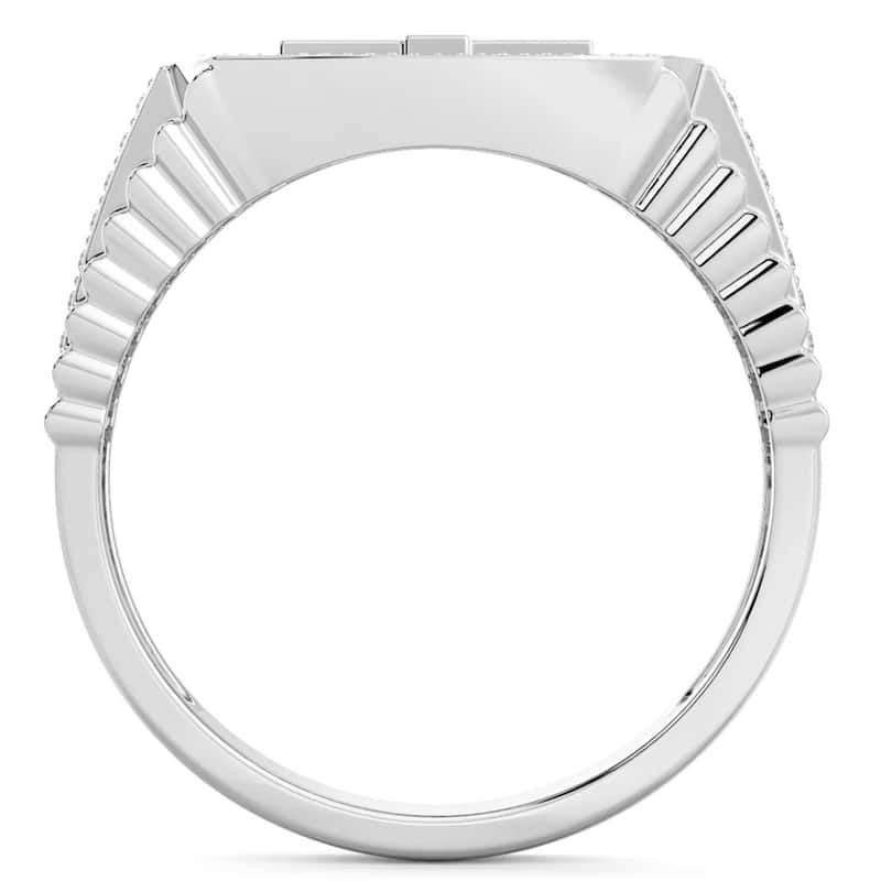 3/4Ct Men's Diamond Cross Ring Gold Lab Grown