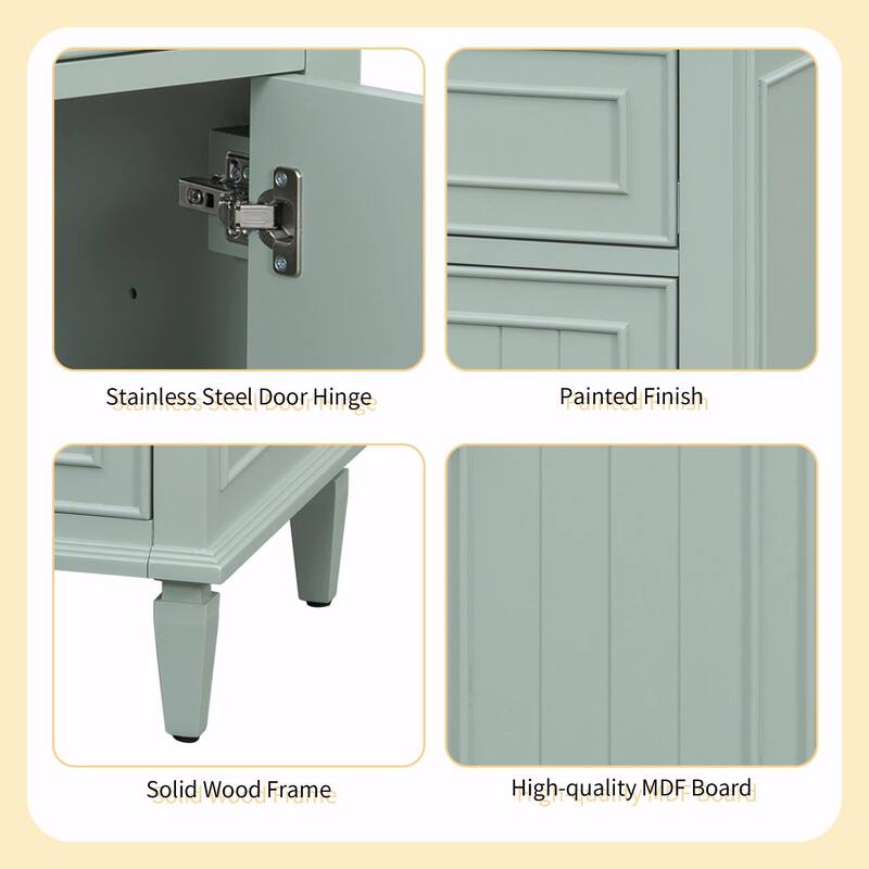 24" Bathroom Vanity with Sink, Bathroom Vanity Cabinet with One Flip Drawer and Two Drawers, Adjustable Shelf