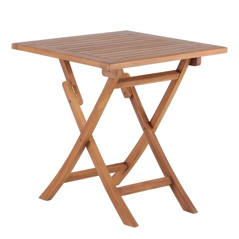 Nordic Style Natural Teak 2 Person Folding Patio Table 28"