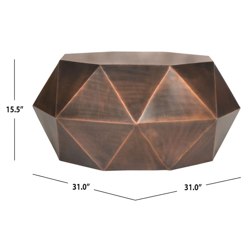 SAFAVIEH Astrid Faceted Copper Coffee Table - 31" x 15.5" x 31"