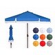 preview thumbnail 23 of 34, SAFAVIEH Milan 9ft Round Outdoor Patio Umbrella with Fringe Trim - UV Resistant, Crank Lift & Button Tilt