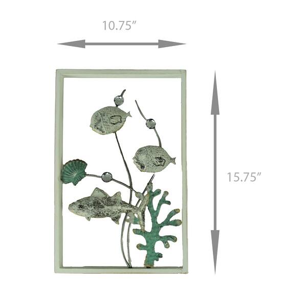 Shop Metal Coastal Art Duo Wood Framed 2 Piece Wall Decor Set Overstock 27985491