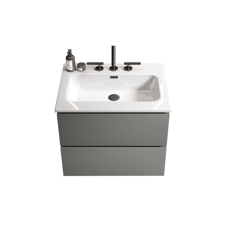 GDFStudio - Coralie Modern Floating Bathroom Vanity with Integrated Ceramic Sink and Soft-Close Storage