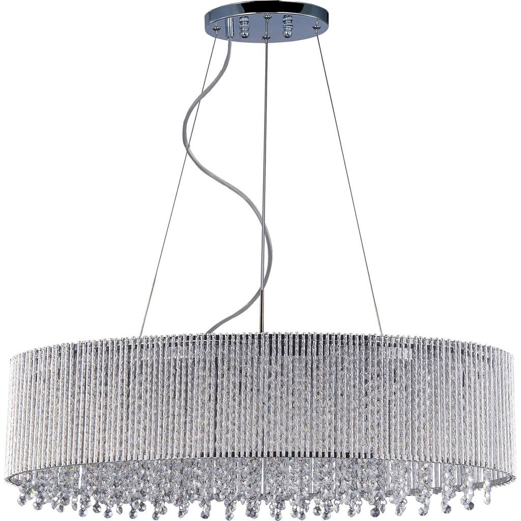 Modern Contemporary Six Light Pendant Spiral Polished Chrome - Exact Size