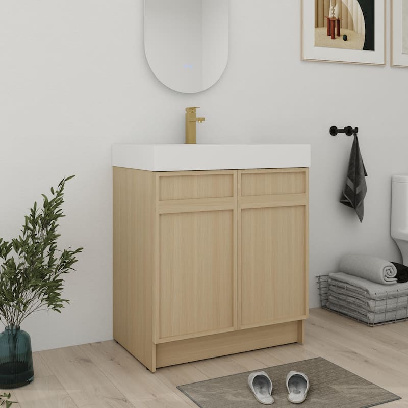 Bathroom Vanity With Sink In 24/30/36 Inch, Freestanding Bathroom Vanity With Soft Close Door and Adjustable Shelf