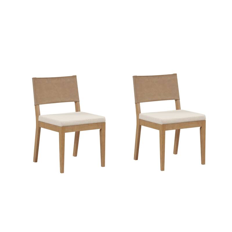Linus Modern Upholstered Dining Chair, Solid Rubberwood Legs