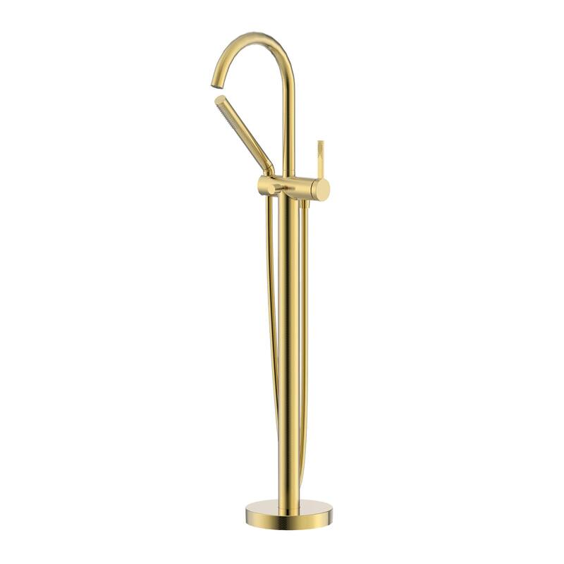 Ruvati Lucia Single Handle Freestanding Tub Bathroom Faucet in Brushed Gold - RVF5338SG - 7'6" x 9'6"