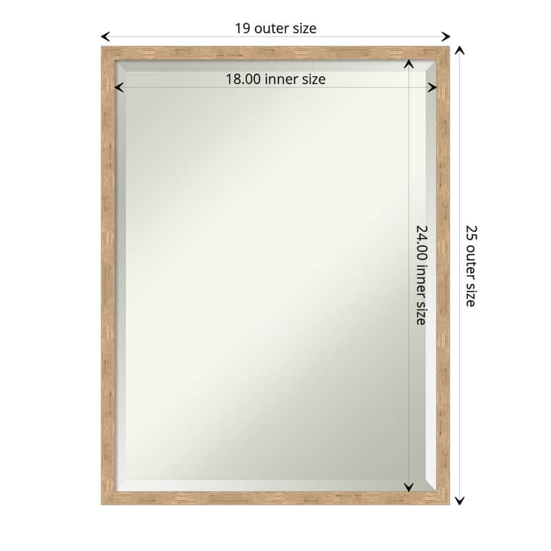 Imprint Beveled Wood Framed Bathroom Vanity Wall Mirror - Imprint Light Bronze - Glass Size 18x24