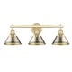 preview thumbnail 2 of 0, Yep by Golden Lighting Orwell 3-light Vanity in Brushed Champagne Brass and Aged Brass shade - Gold
