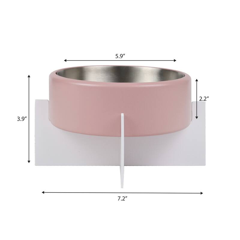 Intersecta Concrete & Steel Pet Feeder - 16oz with Metal Stand