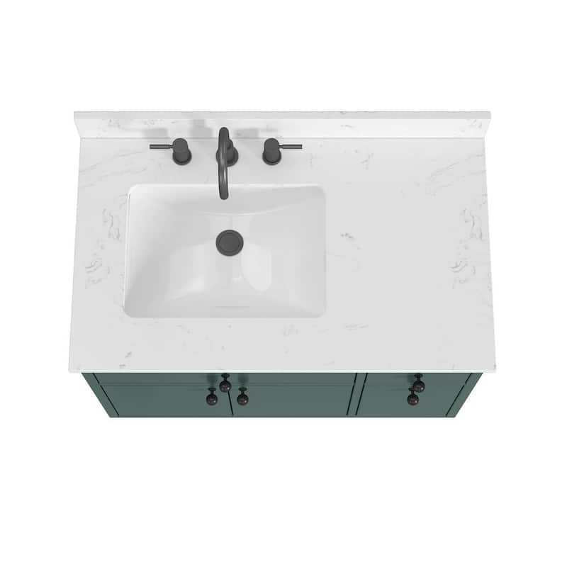 Avanity Paisley 36 in. Single Sink Vanity with Cala White Engineered Top